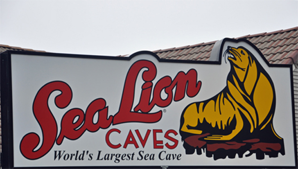 Sea Lion Cave sign